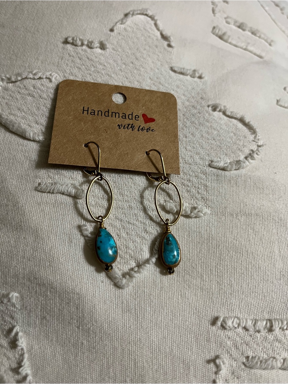 Turquoise Teardrop Dangle Earrings